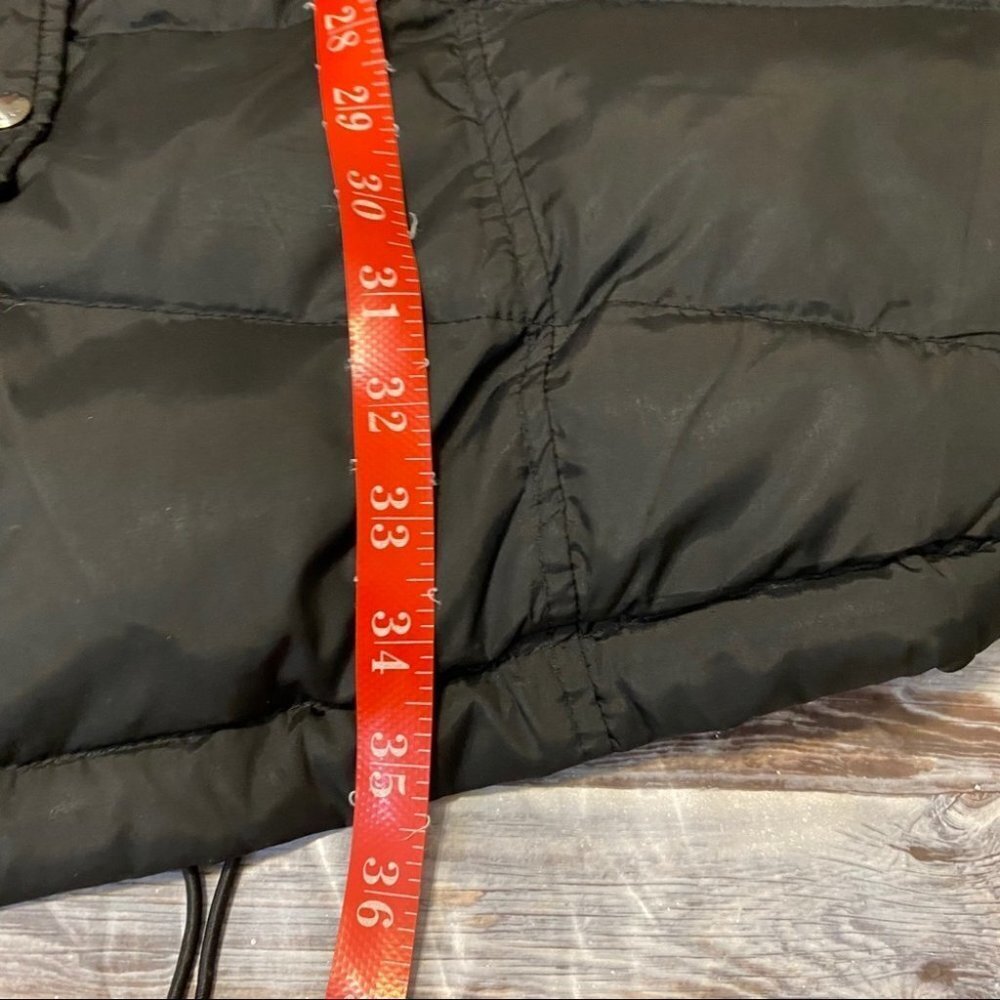 Marc New York Fur Detachable Hood Down Button Down Belted Puffer Jacket Black S - Picture 11 of 11